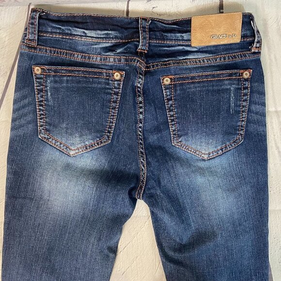Grace in LA Easy Fit Jeans Women's Size 27 (27 x 30) Mid Rise Straight Leg - Picture 9 of 12